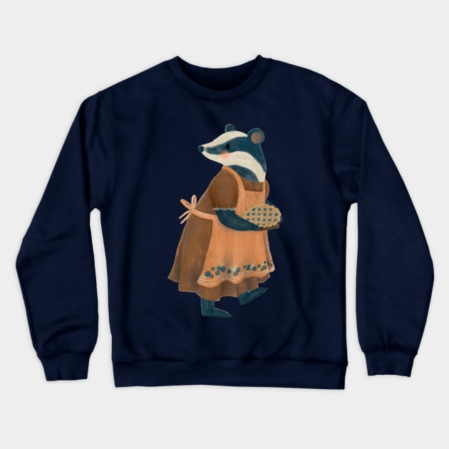 Blueberry Badger Crewneck Sweatshirt by annyamarttinen